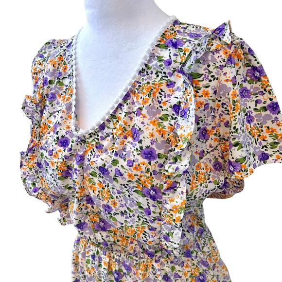 Sweet Salt Floral Tiered Modest Maxi Cottage Romantic Feminine Women Large - Picture 2 of 10